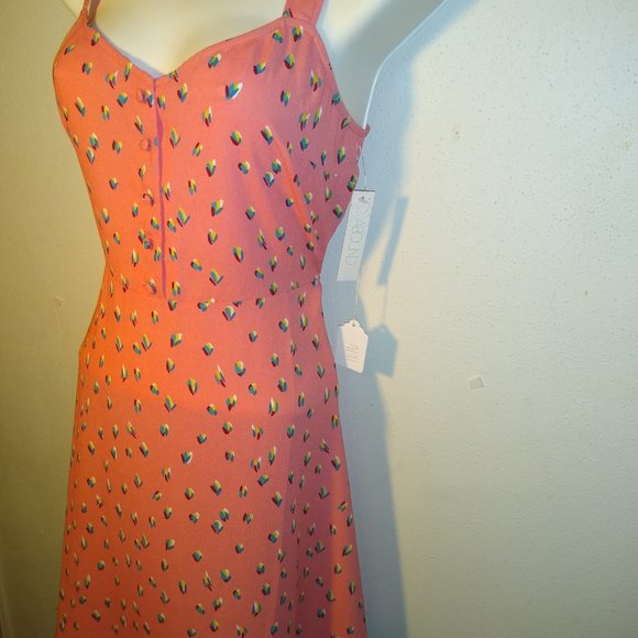 Abound V-Neck Front Button Fit & Flare Dress - Picture 3 of 5